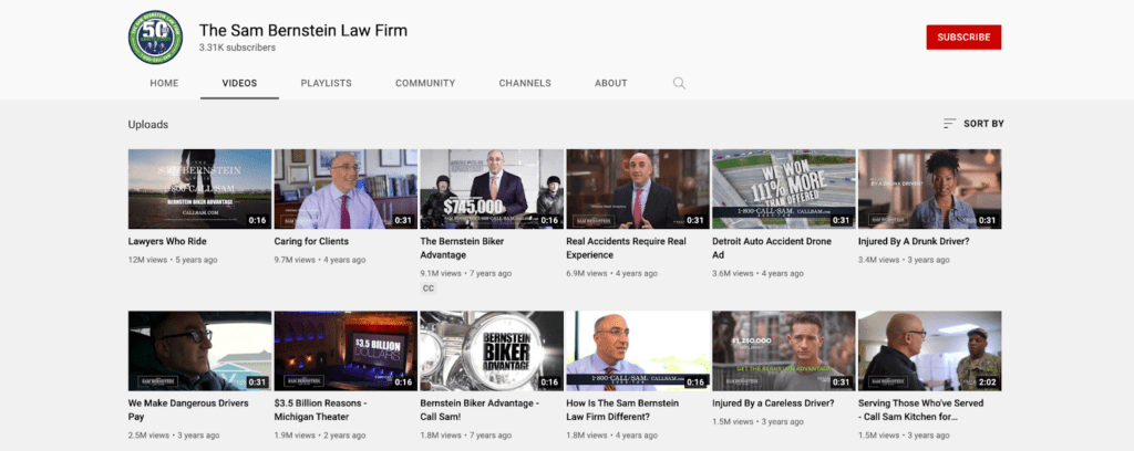 The most popular law firm YouTube videos are usually under 30 seconds.