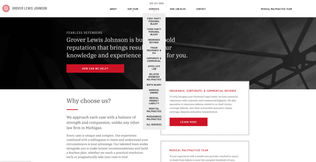 law firm landing pages