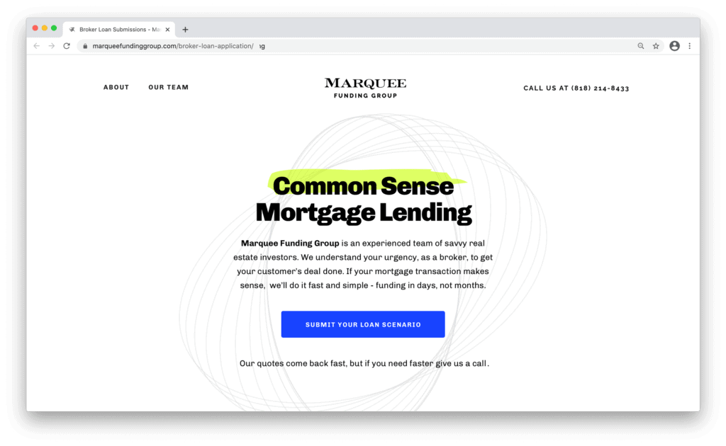 marquee homepage