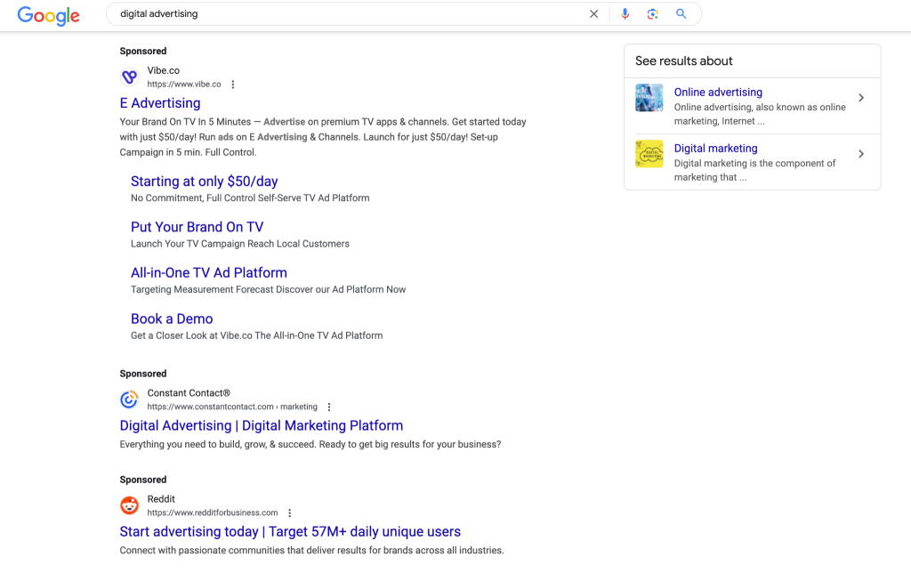 web advertising platform