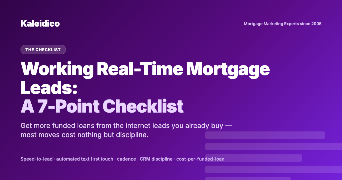 Working Real-Time Mortgage Leads: A 7-Point Checklist Feature Image
